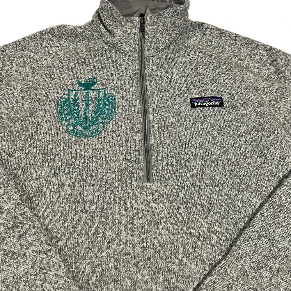 Patagonia Men's Fleece Quarter‎ Zip Pullover Sweater Gray Embroidered Logo M